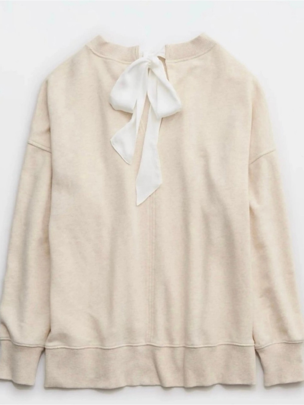 Aerie Big Chill Crewneck Satin Bow Sweatshirt Size Medium